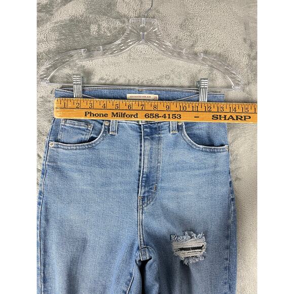 Levis High Waisted Mom Jeans 26 Distressed Light Wash Stretchy High Rise Grunge - Picture 10 of 16